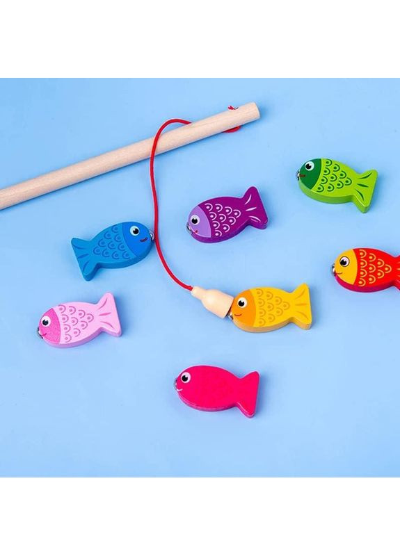 Дерев'яна інтерактивна дошка QWZ Риболовля Фігури Цифри Монтессорі (466) No Brand (366303921)