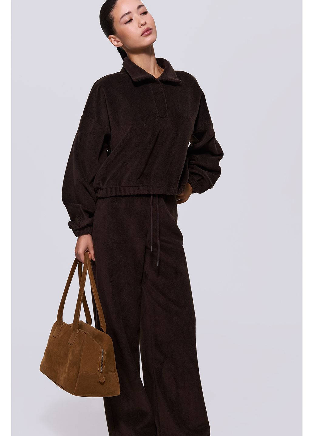 Світшот із коміром поло 674-1 Papaya (366883555)