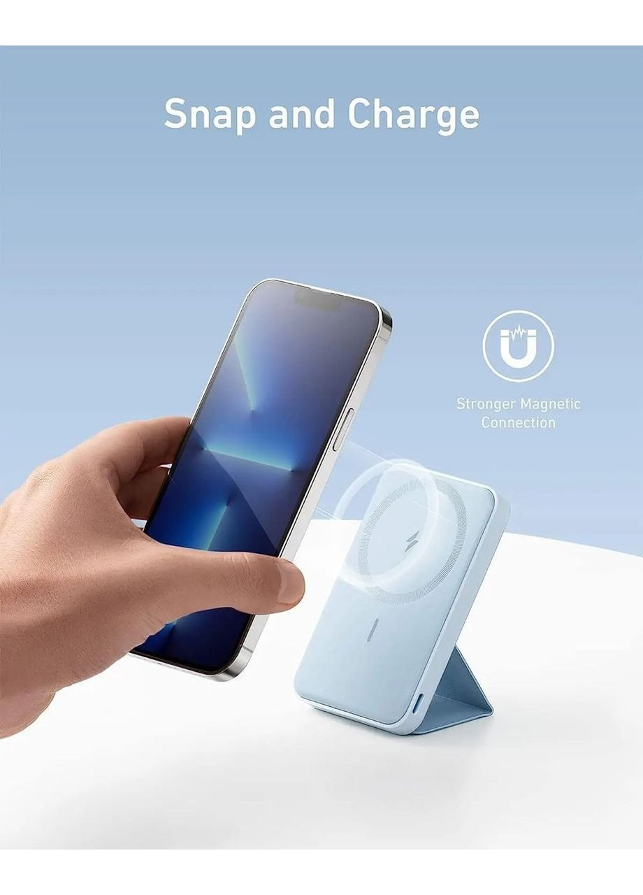 Магнітний павербанк MagGo 622 5000 mAh з бездротовою зарядкою і підставкою Бездротовий павербанк Magsa Anker (349824348)