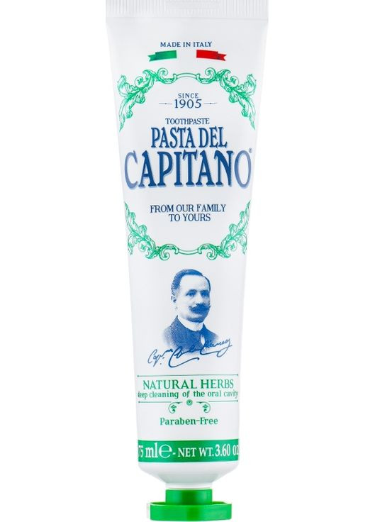 Зубна паста "Натуральні трави" 1905 Natural Herbs Toothpaste 75ml (456079-23053) Pasta del Capitano (368667880)