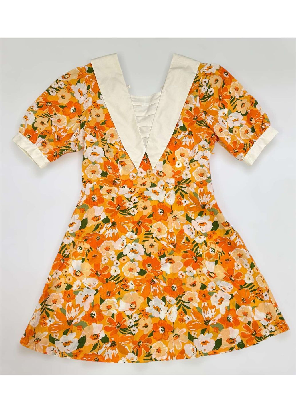 Помаранчева сукня з к/р H&M з квітковим принтом