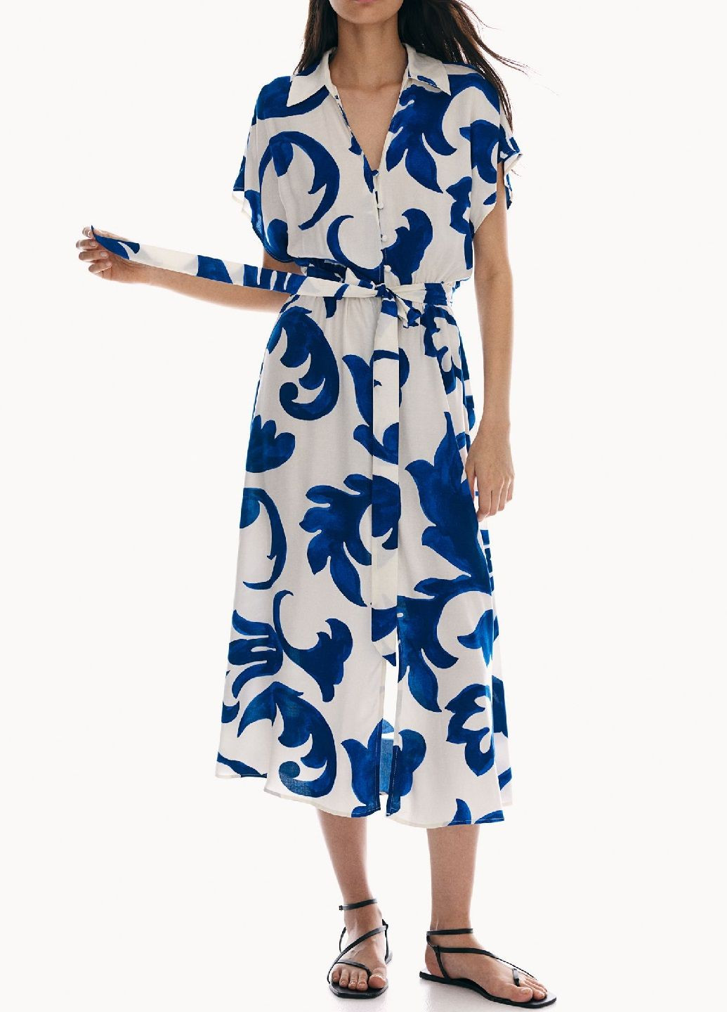 Білий кежуал сукня H&M з абстрактним візерунком