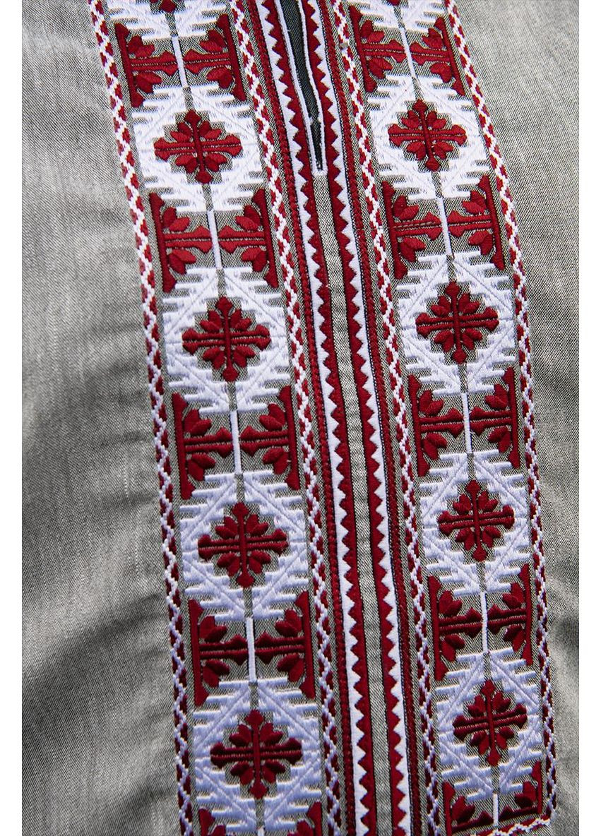 Серая мужская вышиванка пламя серая V&V (367254454)