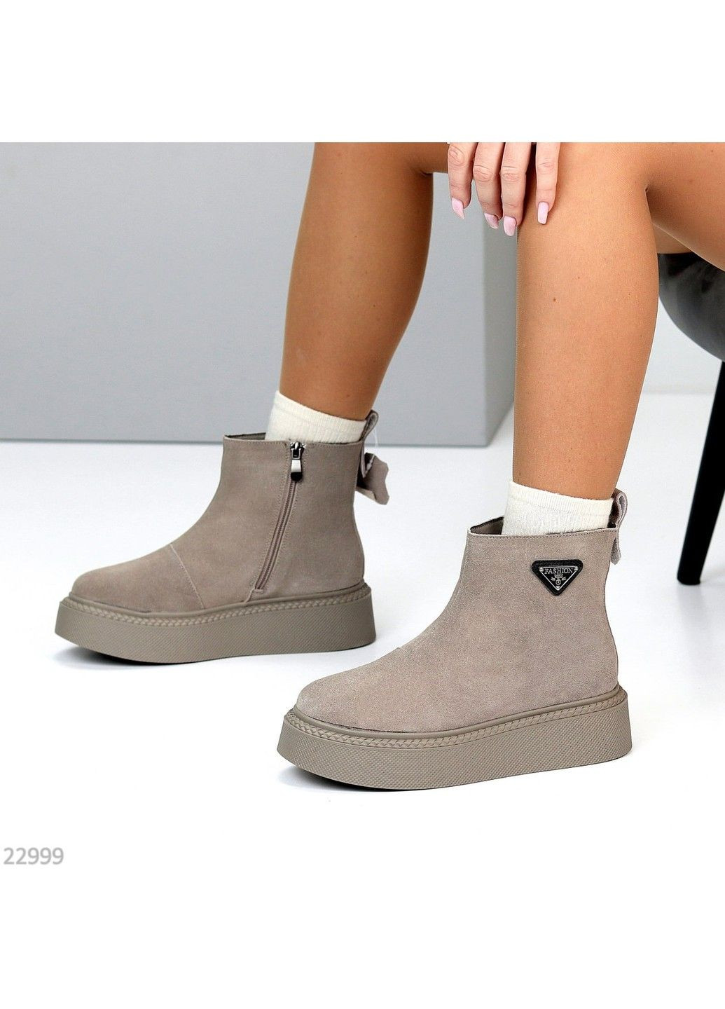 266 Черевики Зимові чорні замшеві Hengji (317633687)