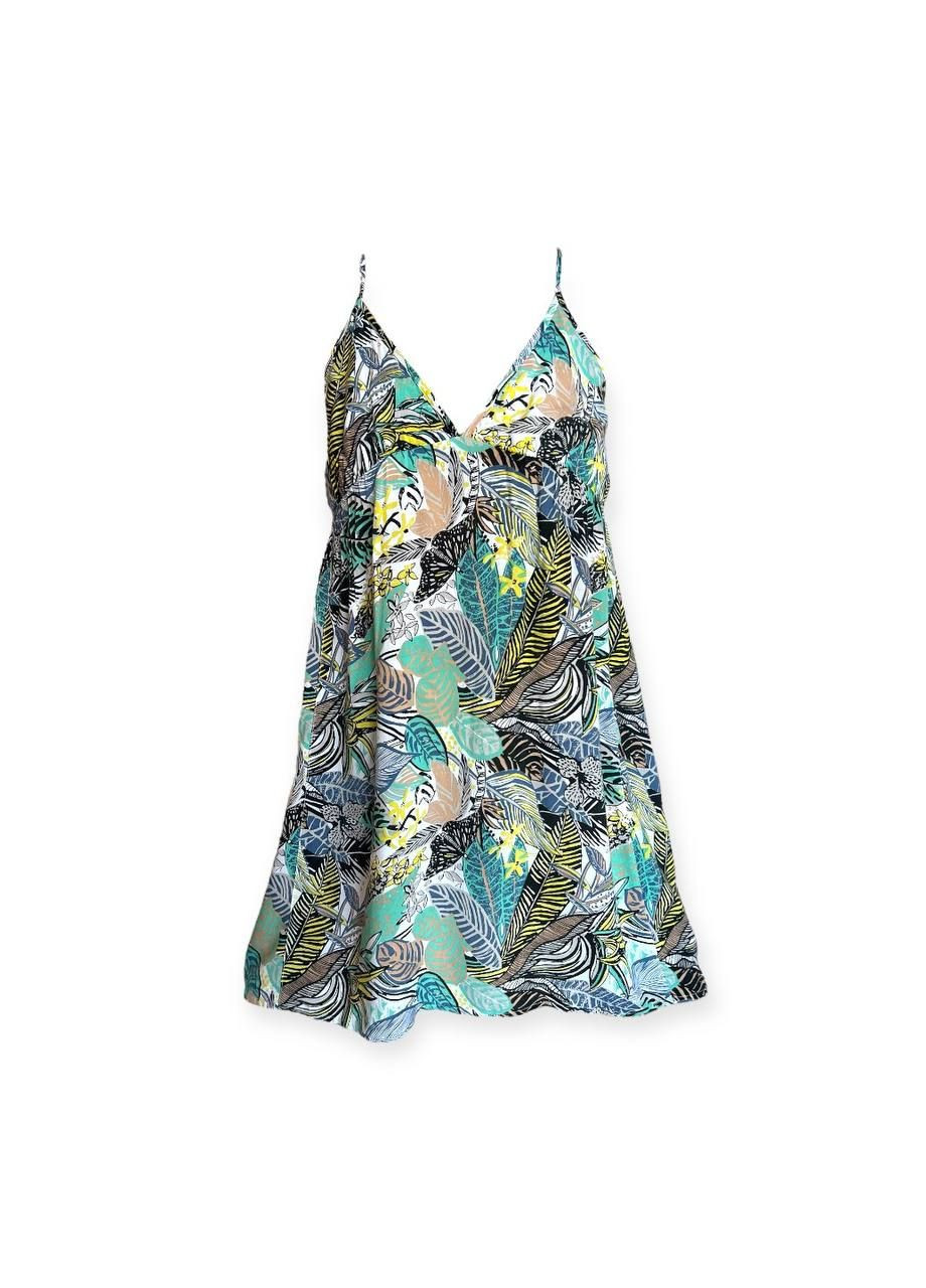 Зеленое повседневный платье зеленый Silvian Heach с абстрактным узором