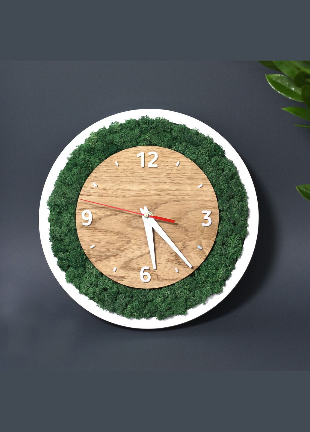 Часы настенные современные с мхом Wood One (315725349)