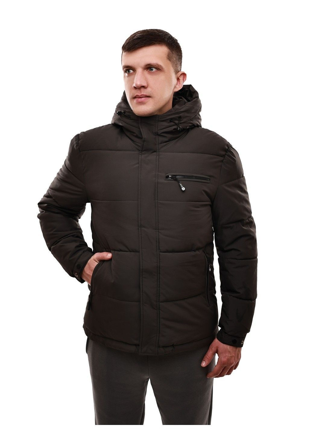 Темно-сіра зимня куртка зимова чоловіча TE