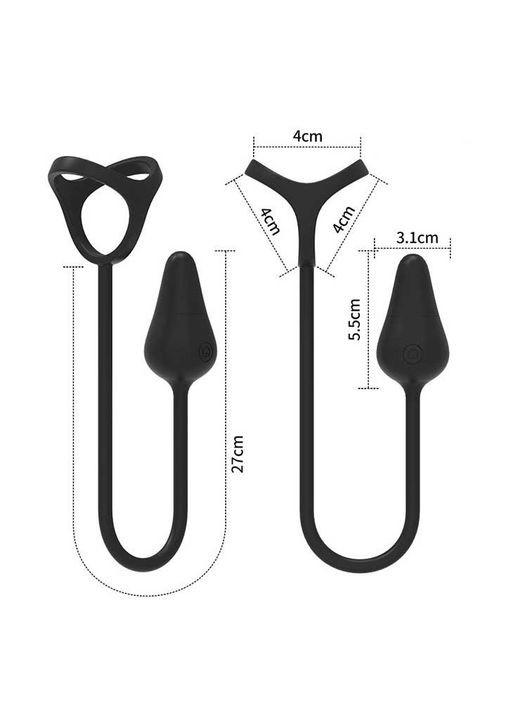 Вібро масажер простати Funtasmo з ерекційним кільцем і пультом Д/К. Аанальна іграшка об'єднує три функції в одному пристрої China (360604475)