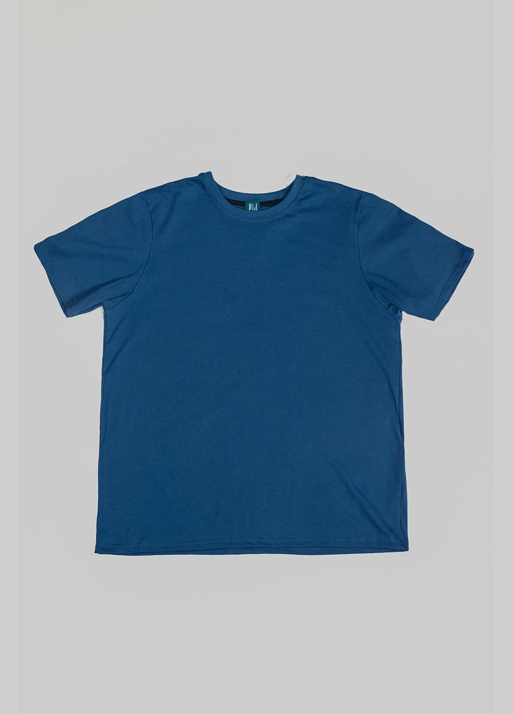 Синяя базовая футболка с коротким рукавом BEZLAD