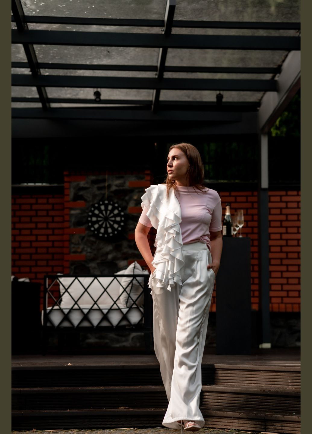 Футболка з воланом ALNEST - (295600025)