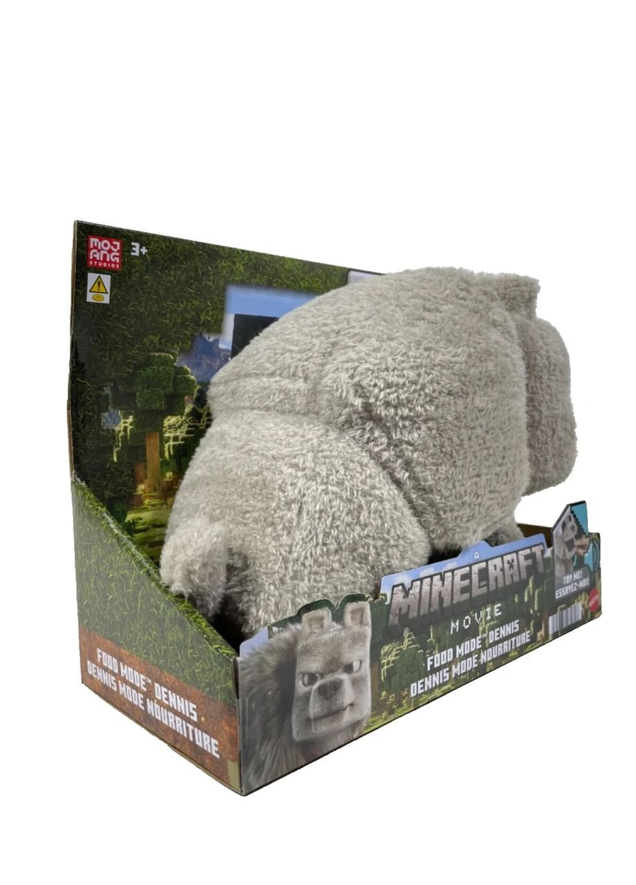 Мягкая интерактивная игрушка Волк Деннис из фильма Майнкрафт Оригинал Minecraft Dennis The Wolf Mattel (365251401)