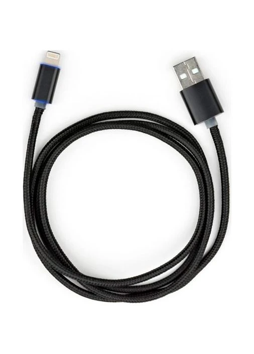 Кабель USB 2.0 AM to Lightning 1 м LED Black (VCPDCLLED1BK) Vinga (338378391)