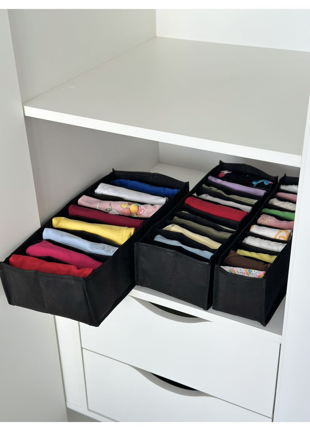 Набор гибких органайзеров XS, S, M без картона (бежевый) для белья и детских вещей. Organize (356473632)