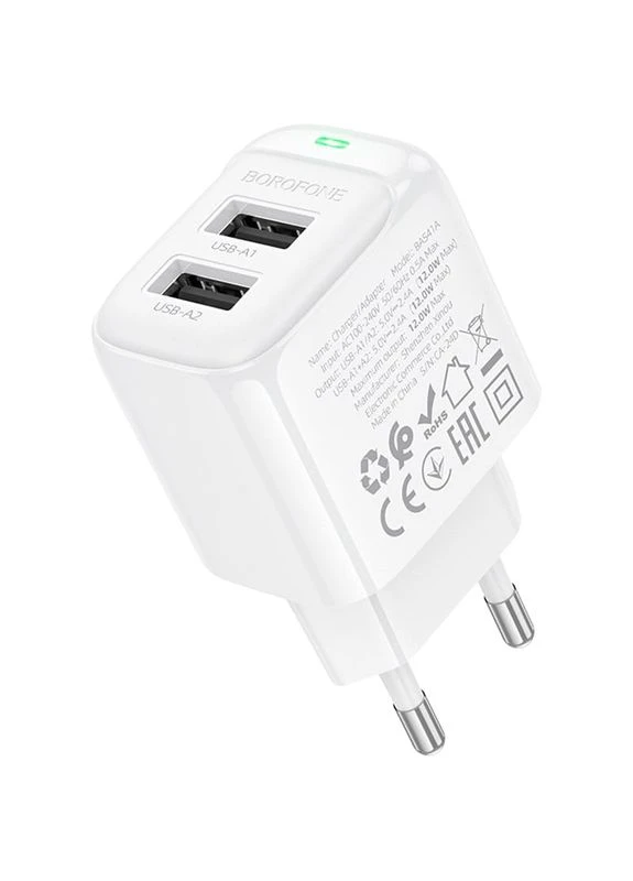 Зарядний пристрій BAS41A Potential 12W White (6941991113741) Borofone (399512845)