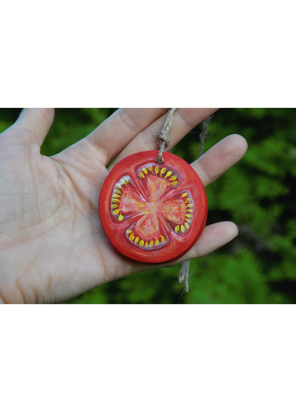 Дерев'яна підвіска - сувенір "Помідор" Lucy Kozyra (364237005)