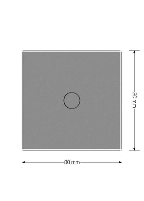 Розумний сенсорний ЕС вимикач 1 сенсор сірий скло (VL-M7FC1Z2-2IP) Livolo (371777033)