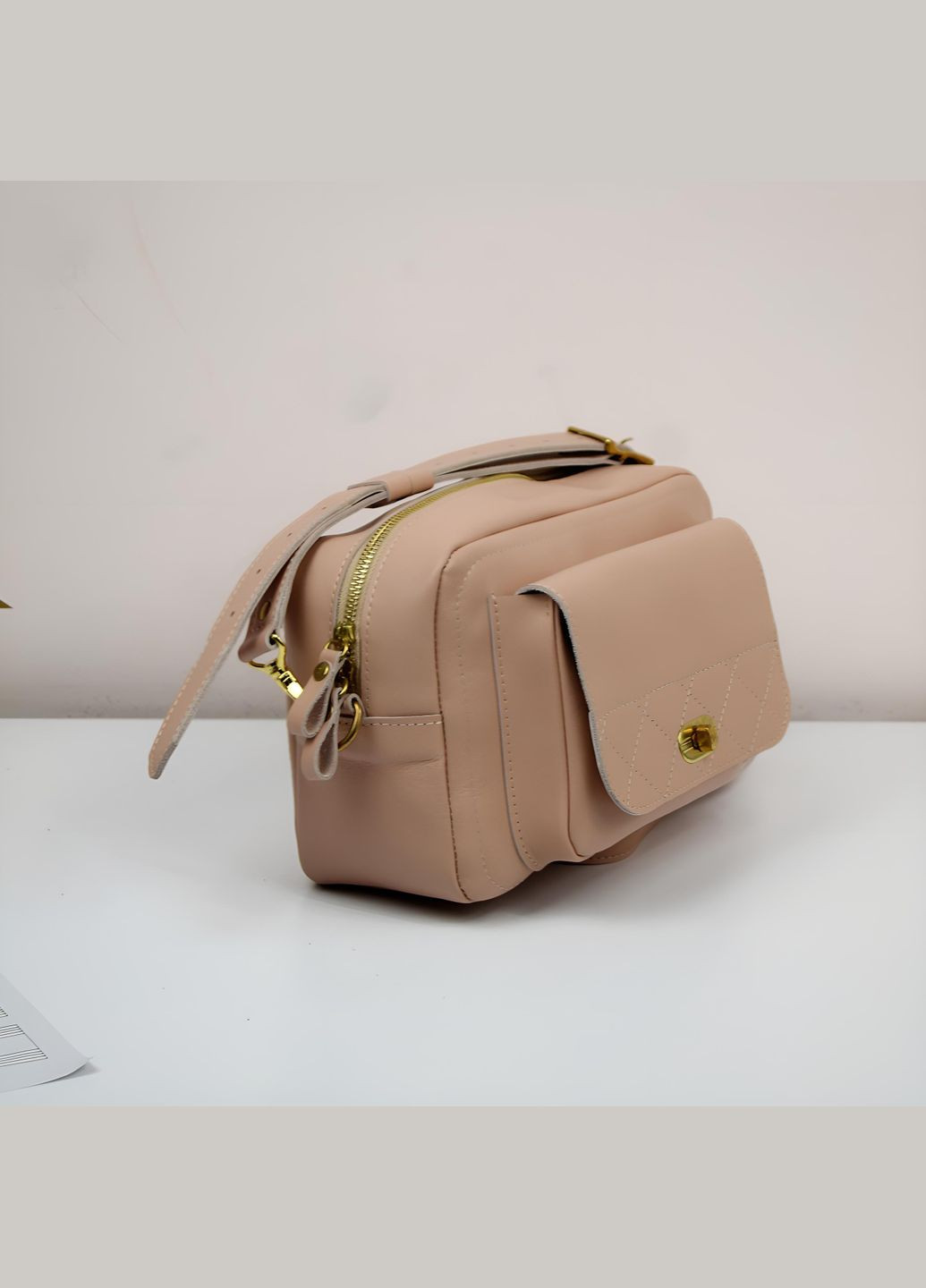 Сумка женская, кожаная. Кросс боди. Цвет Пудра STOK (292732524)