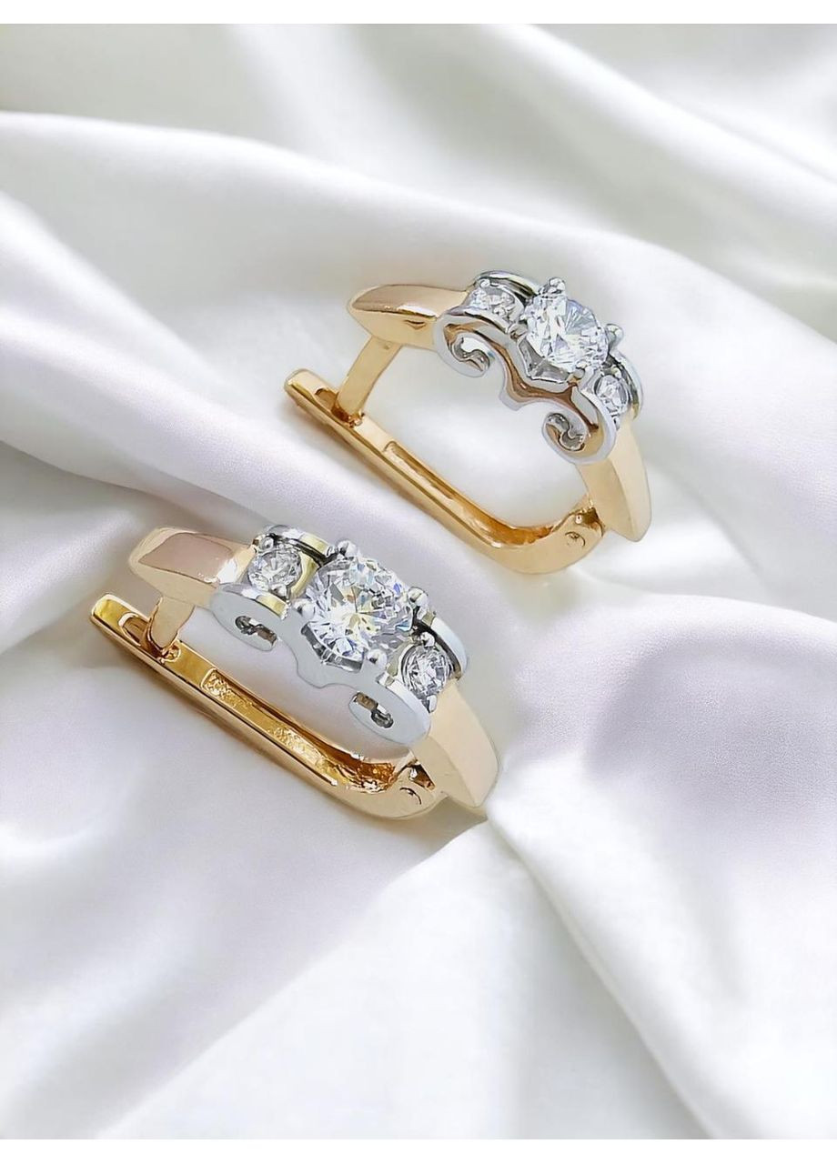 Золоті жіночі сережки з цирконієм 119700-1с Столична Ювелірна Фабрика (355795631)