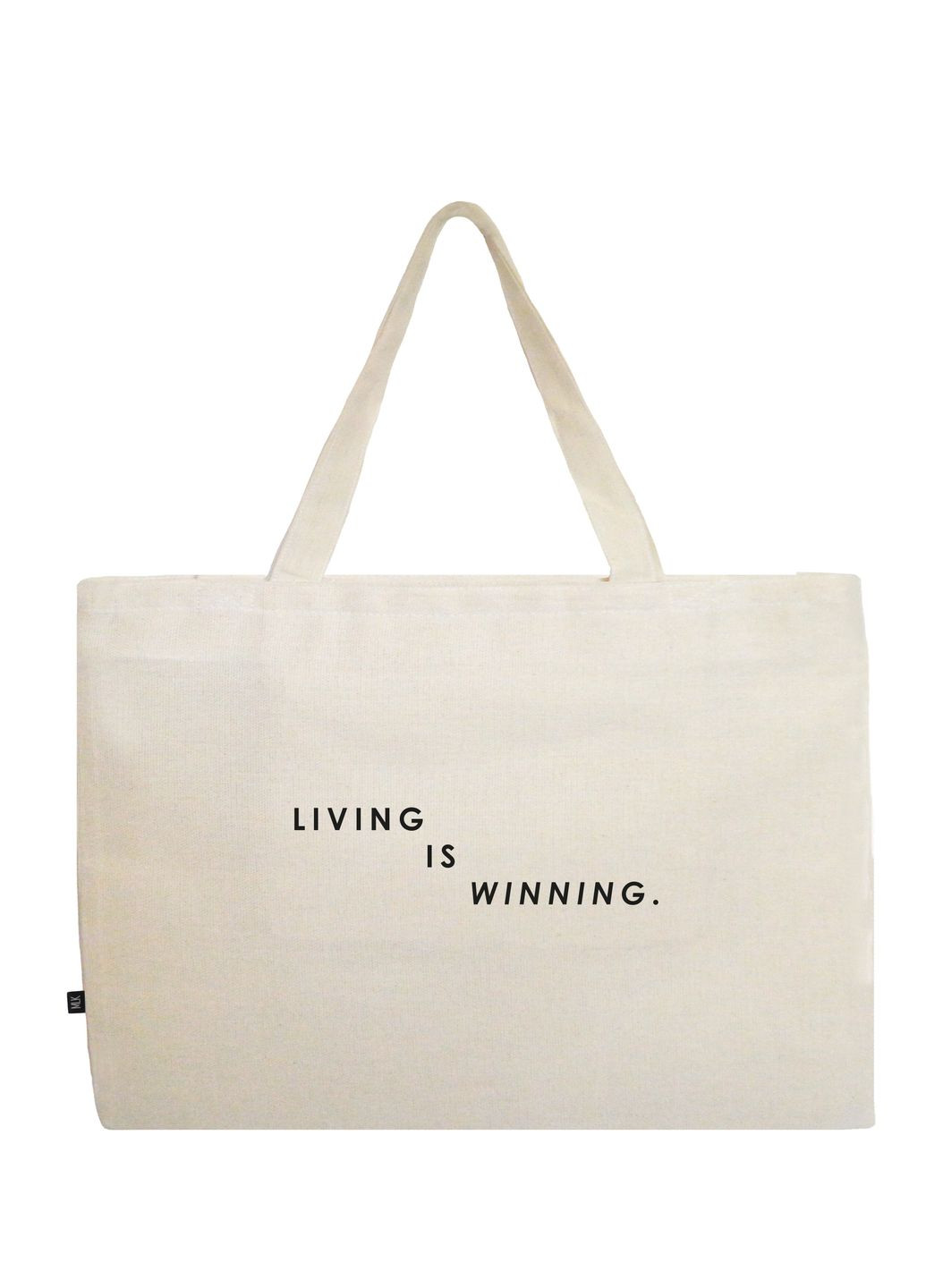 Шоппер "Living is winning" Бежевый MLK Шопер (351386159)
