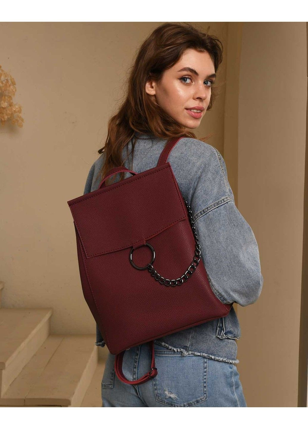 Сумка-рюкзак жіноча «Маріо» бордова WeLassie (315688486)