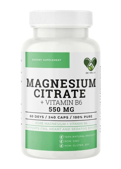Magnezium Citrate + B6 2250 mg 240 Caps En`vie Lab (360480688)