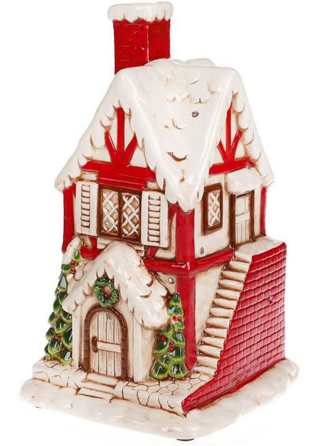 Новорічний декор "цегляний будиночок" з led підсвічуванням, кераміка Bona (282582910)