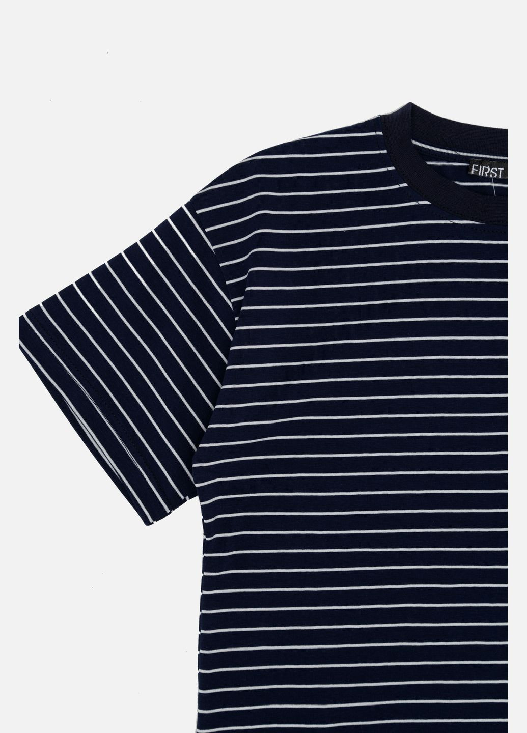 Темно-синя літня футболка з коротким рукавом для хлопчика колір темно-синій cb-00246546 First Kids