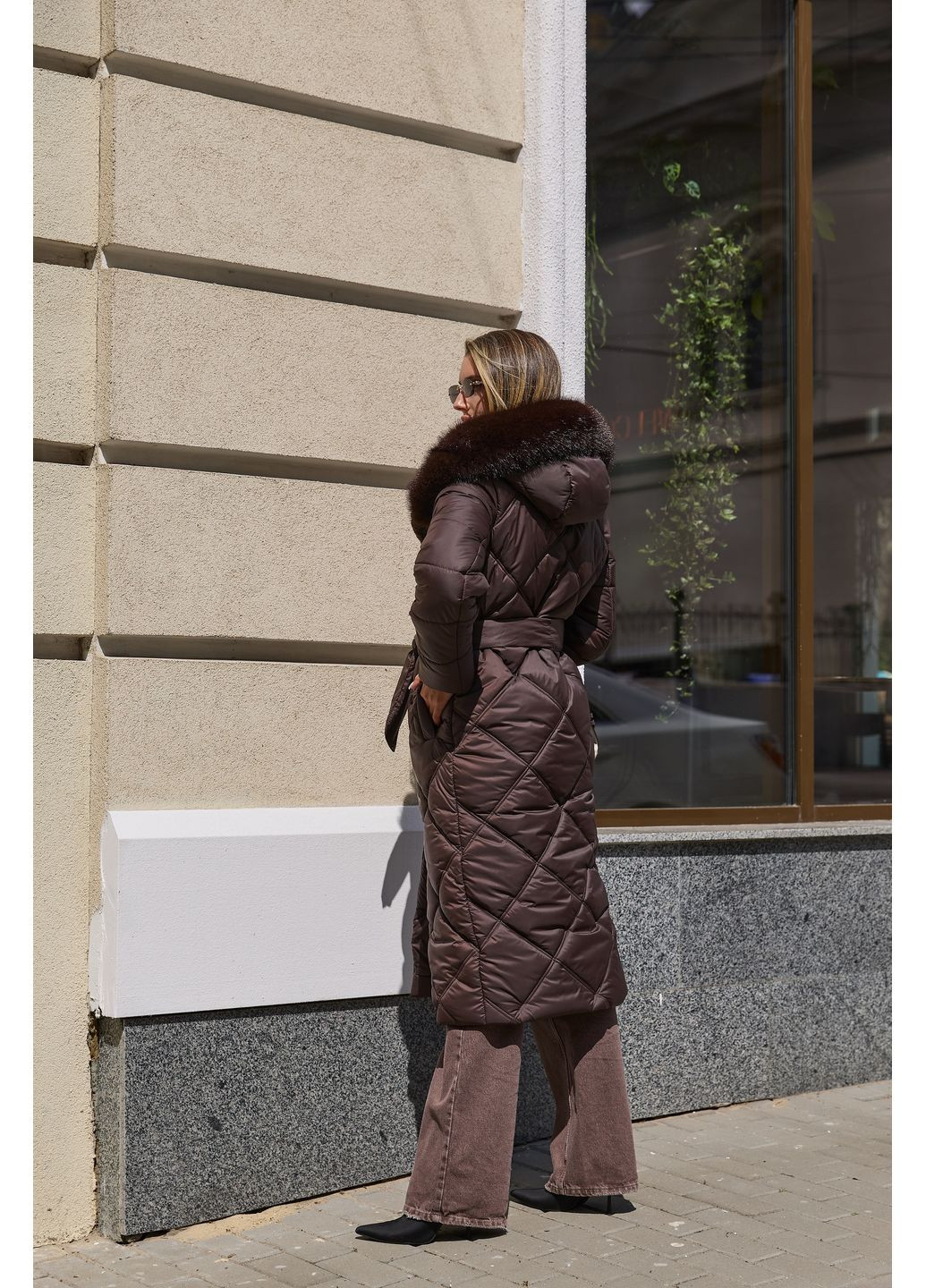 Темно-коричневе зимнє Пальто MN