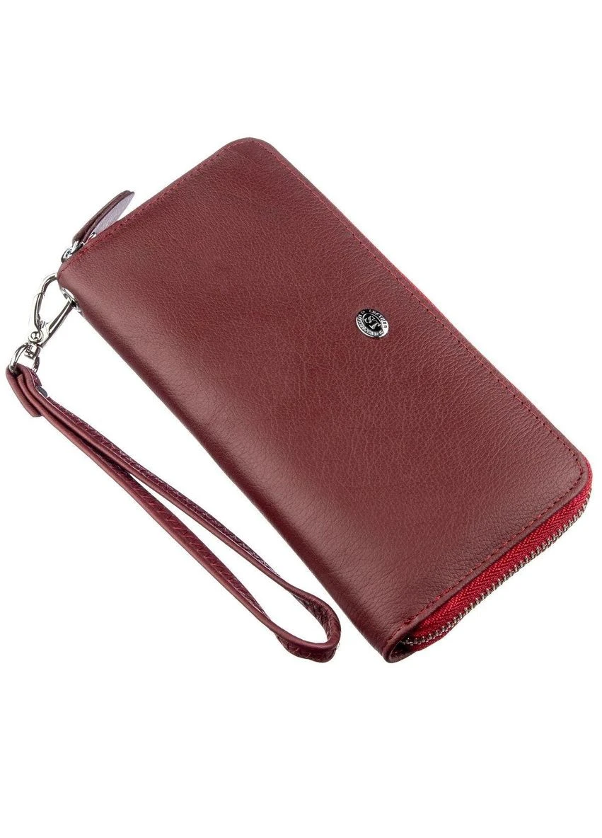Універсальний клатч-гаманець для жінок 18935 Темно-червоний st leather (329151805)