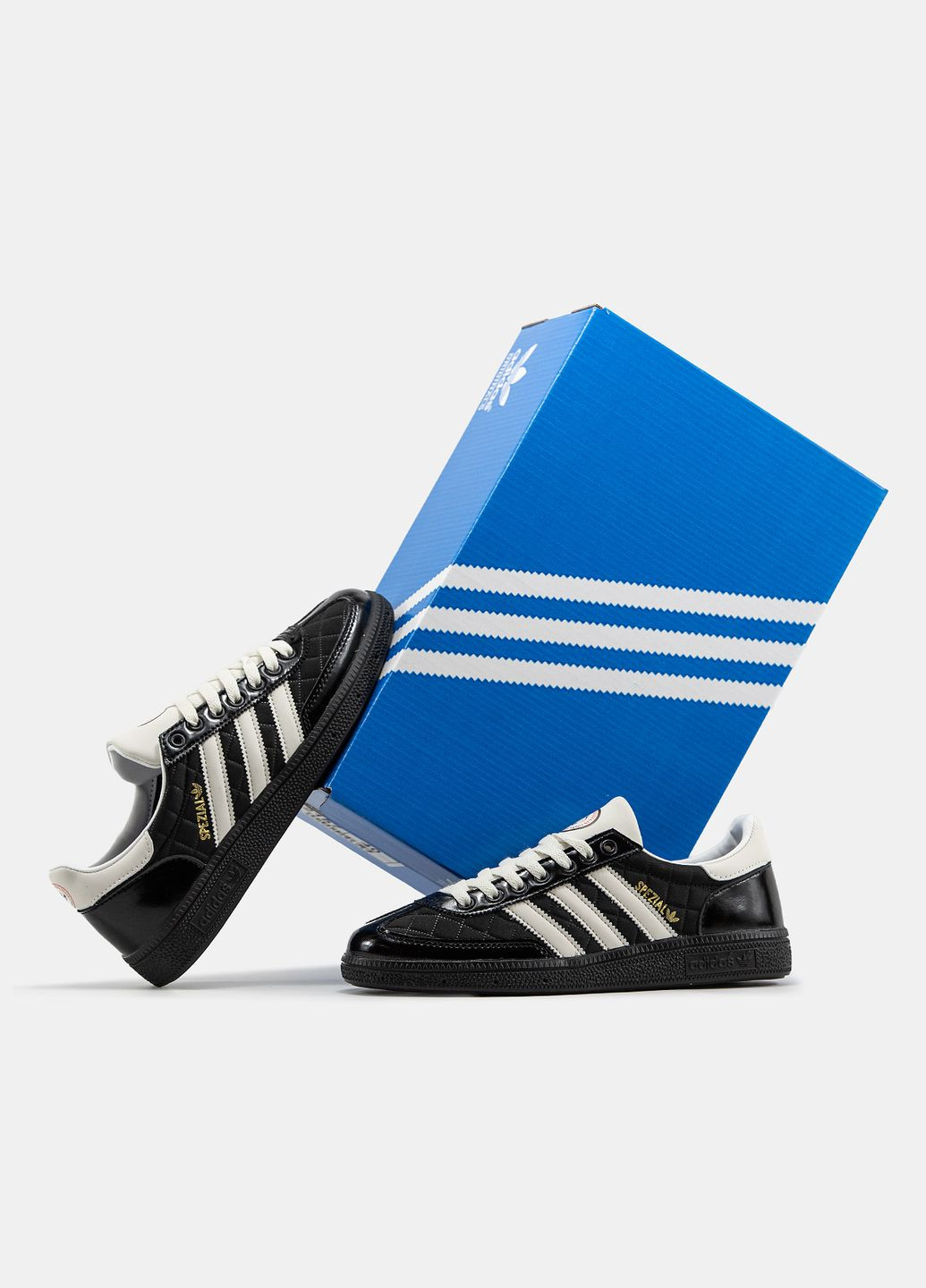 Кросівки жіночі Adidas Spezial The Blue Trio Black White | Адідас чорні No Brand чорні демісезони (334000619)
