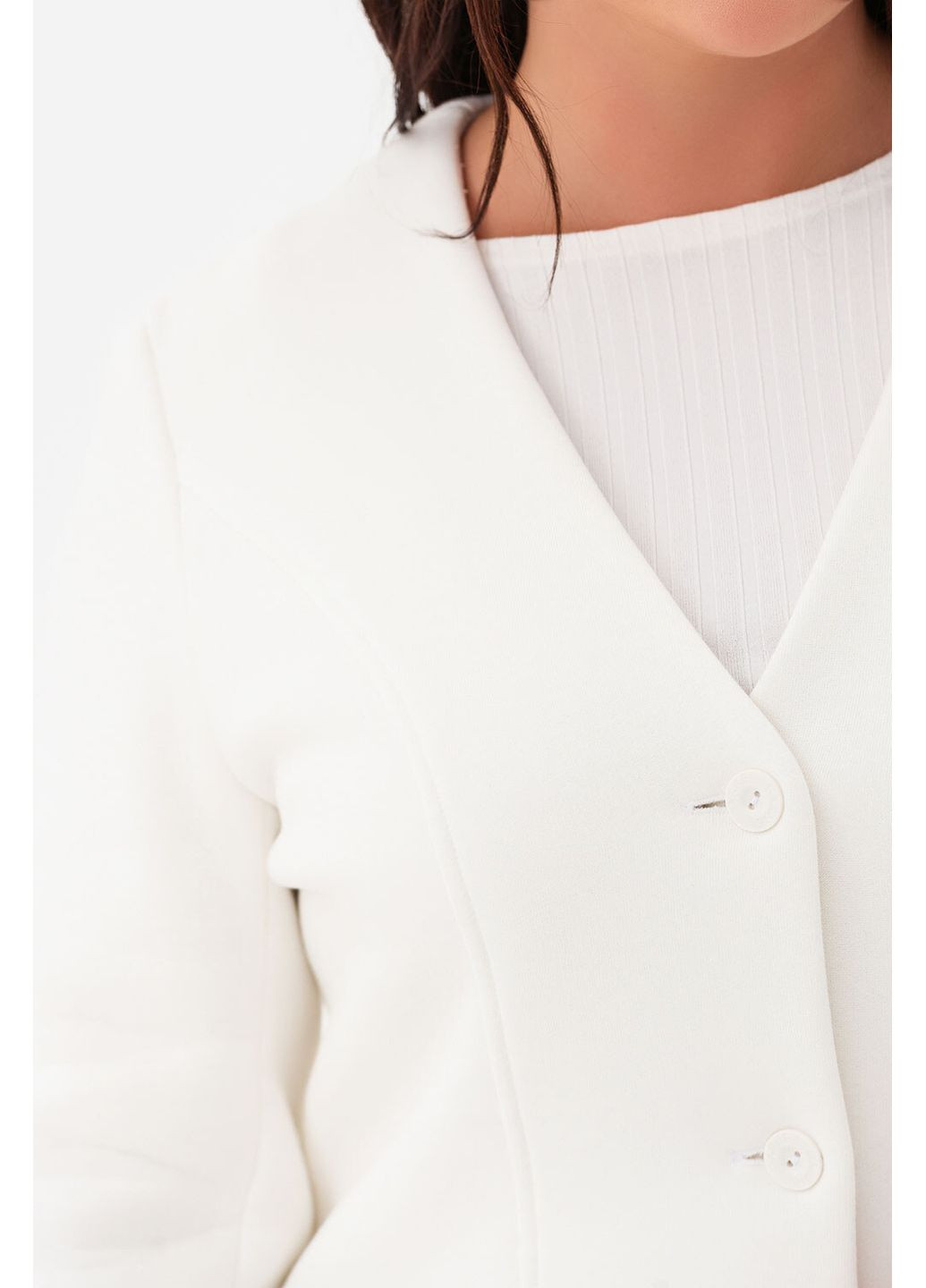 Белый женский жакет quin Garne однотонный - демисезонный