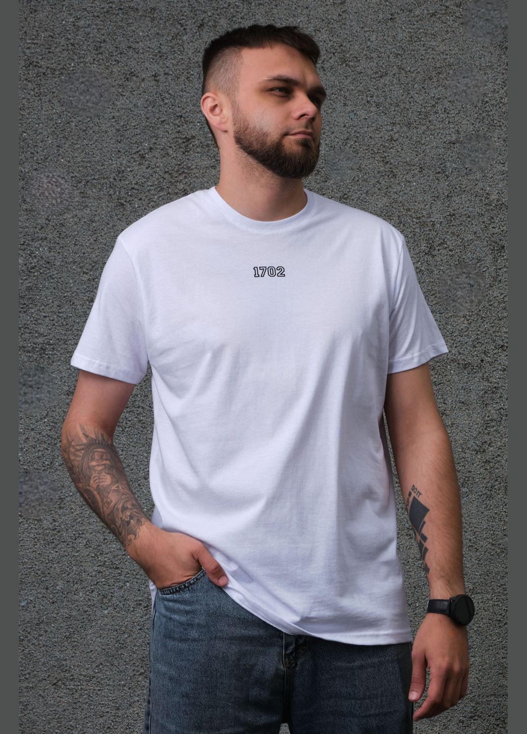 Біла чоловіча оверсайз футболка з принтом moon з довгим рукавом Without