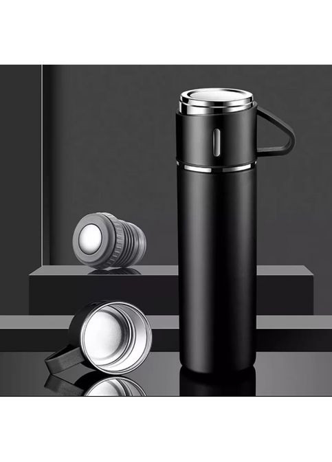 Подарунковий набір Vacuum Flask SET вакуумний термос із неіржавкої сталі 3 чашки Чорний No Brand (323486496)