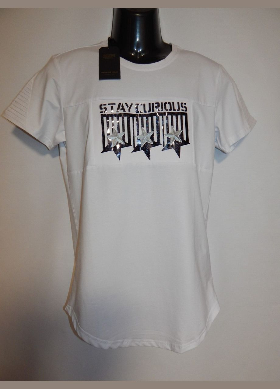 Белая мужская удлиненная футболка terance kole р.50 214ф No Brand