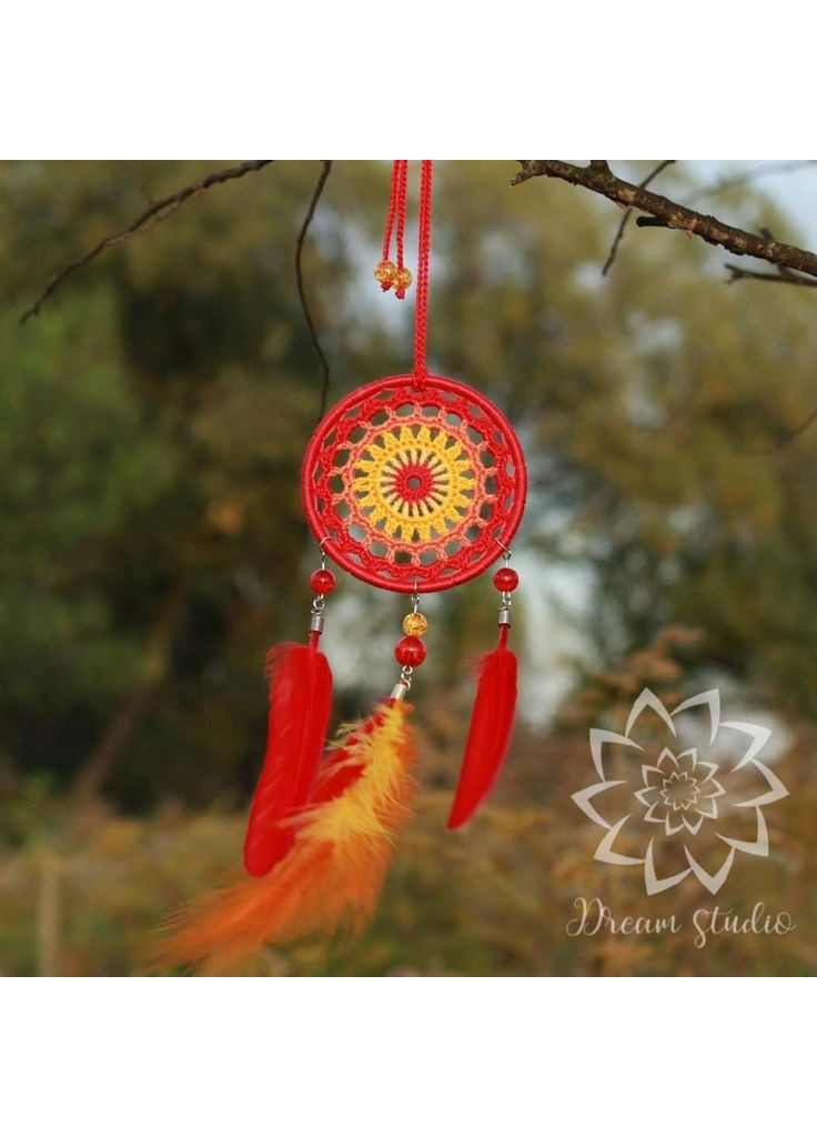 Мини/Авто-ловец снов "Феникс". Оберег-подвеска в машину. Амулет на зеркало заднего вида Dream Studio (363057537)