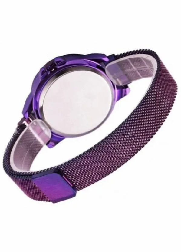 Наручные женские часы с каучуковым ремешком Фиолетовый No Brand Classic Diamonds (318879106)