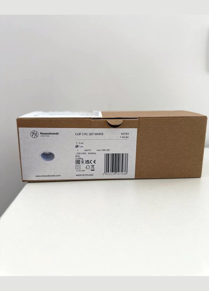 Точечный светильник 10793 Cup GU10 3x10W IP20 Белый (10793) Nowodvorski (318524290)