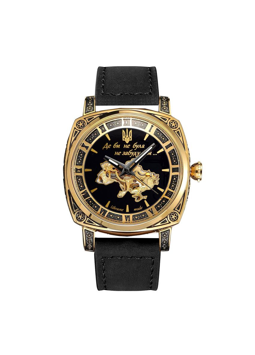 Годинник механічний з автопідзаводом Gold-Black-Black для чоловіків класичні стрілочні наручні ProDobro (367267345)