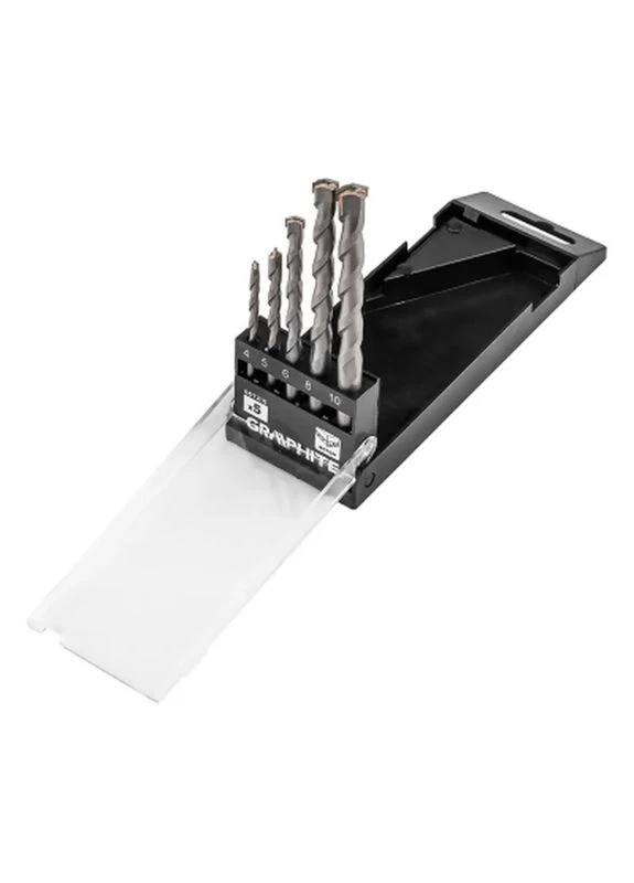 Набір свердл по бетону, 4–10мм, кейс, 5шт (56T215) Graphite (400013981)