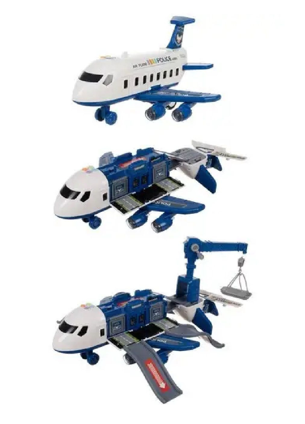 Комплект набір іграшковий складаний літак парковка поліцейська дільниця зі стоянкою і пересувним краном (477751-Prob) Unbranded (299740574)