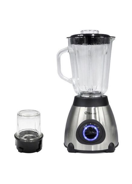 Стационарный блендер с кофемолкой MS-6610 Стеклянная чаша 1.5л для коктейлей 1000Вт Серебрянный/Черный Domotec (353689348)