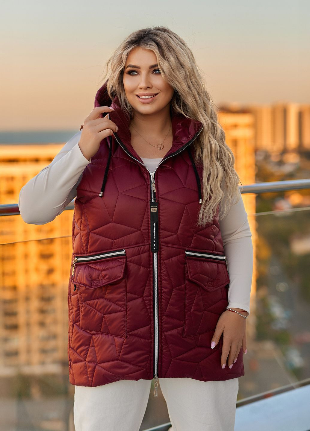 Жилет жіночий демісезонний з капюшоном No Brand (353969280)