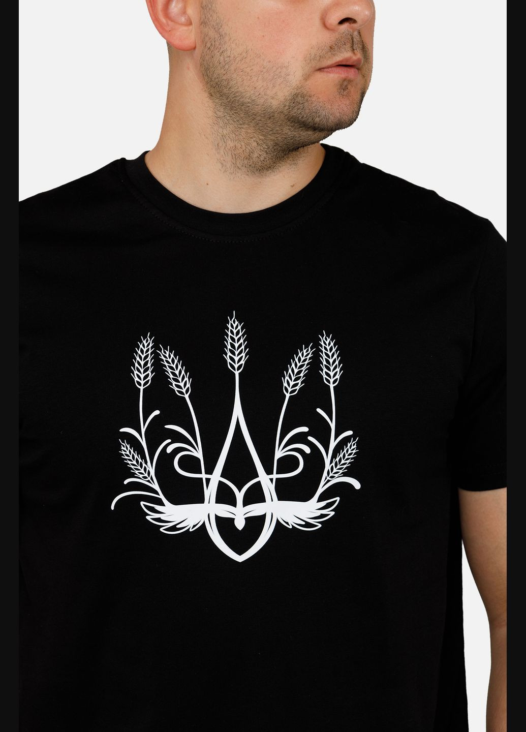 Черная мужская патриотическая футболка с коротким рукавом цвет черный cb-00253257 Yuki