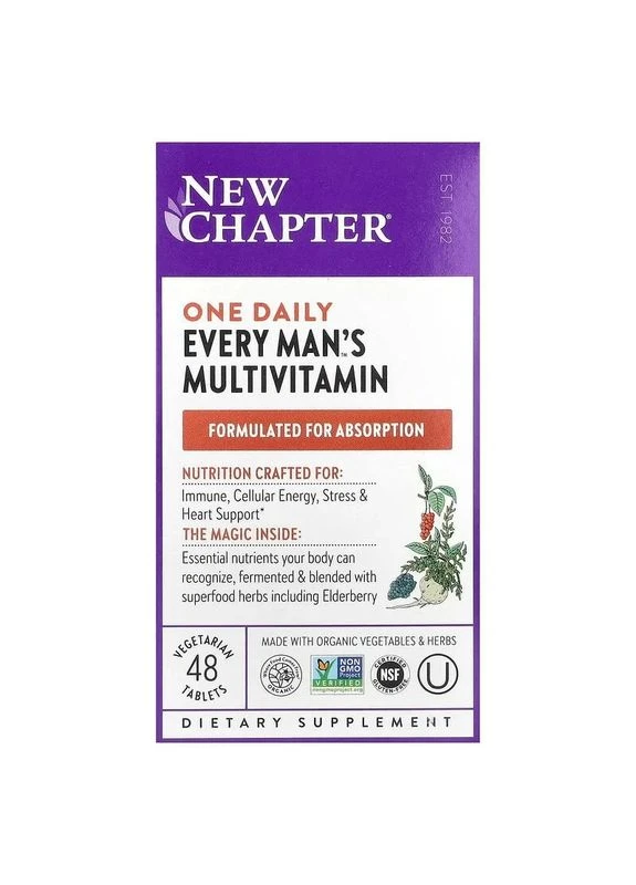 Мультивитамины для мужчин Every Man, 48 таблеток, 48 таблеток New Chapter (392965230)