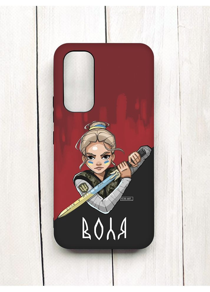 Матовый чехол с черными боками на Samsung Galaxy A54 5G (A546) Украинская защитница (принт 171) CASE CONTROL (355390081)