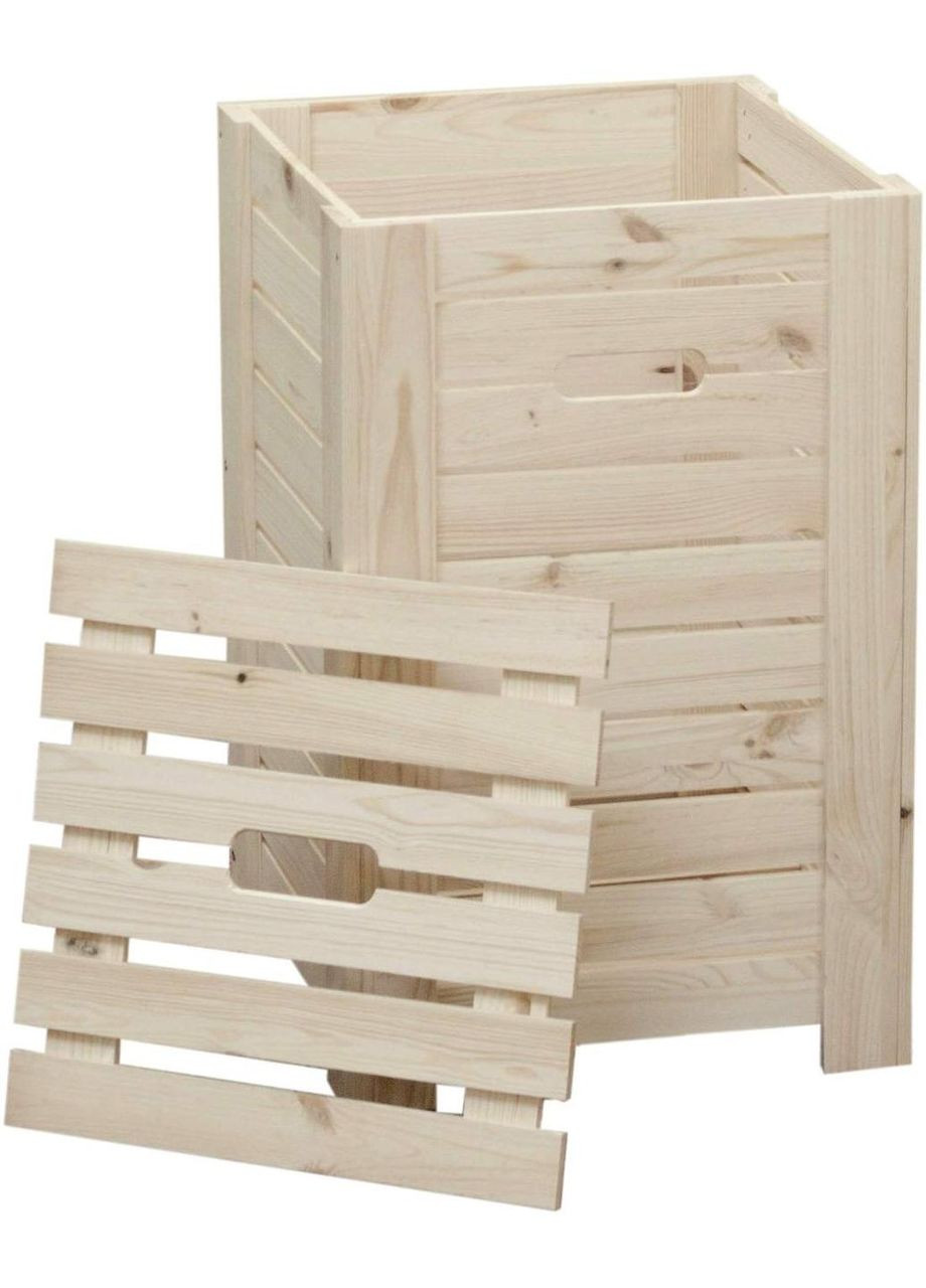 Кошик для білизни з дерева Мехон бланже (КЗБ-002101) No Brand (328293824)