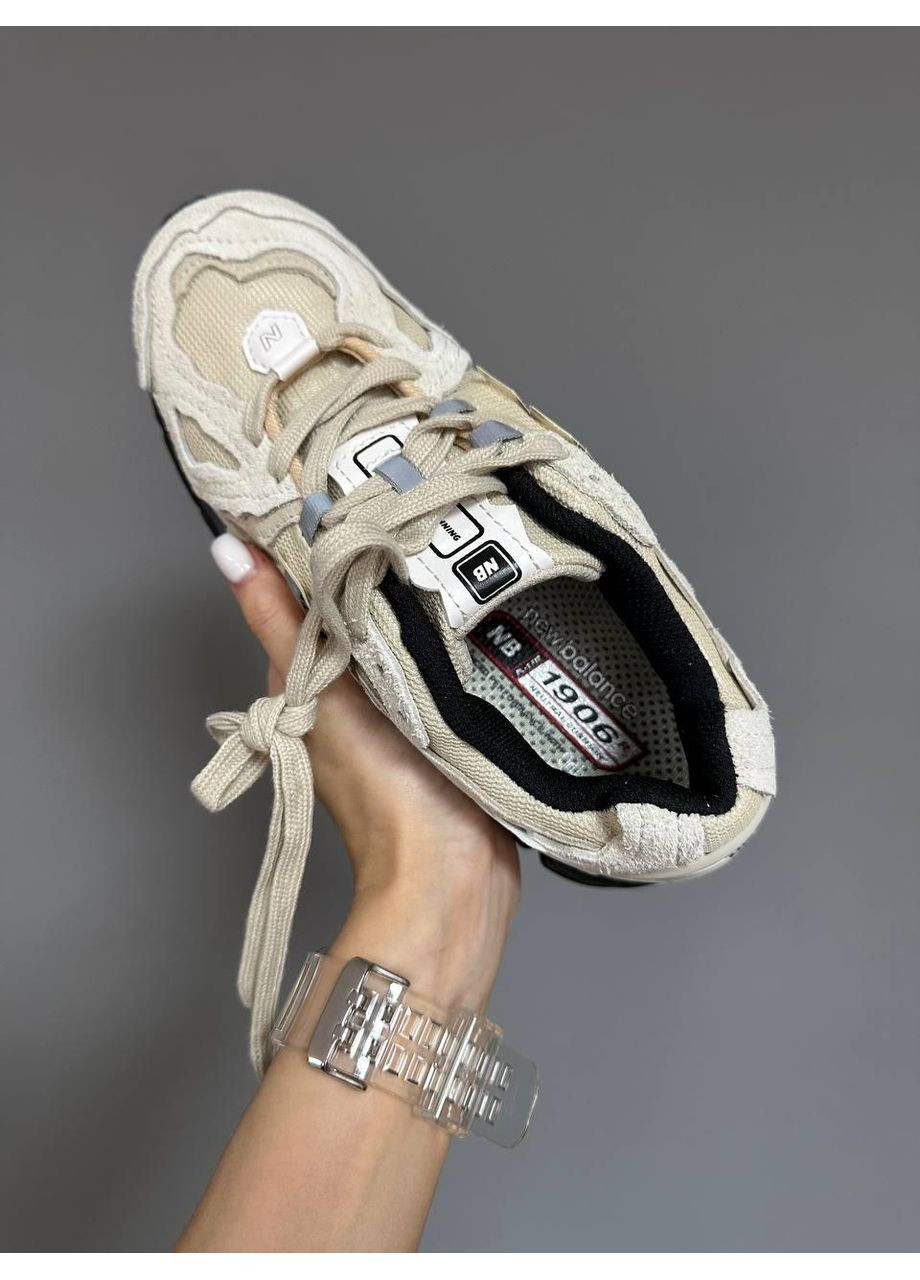 КРОССОВКИ ЖЕНСКИЕ NEW BALANCE 1906R BEIGE BLACK НЬЮ БЕЛАНС 1906R No Brand чёрные демисезоны (367171573)