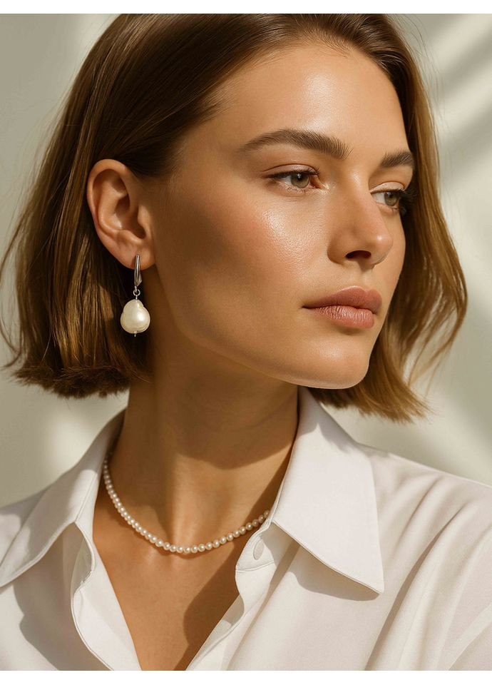 Серьги с натуральной жемчужиной 5166 LeBijou (367580405)