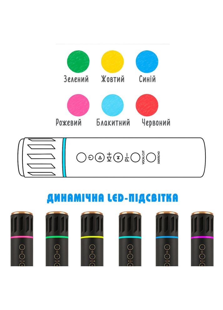 Караоке микрофон K20 Duet черный со стерео звуком Losso (360921377)