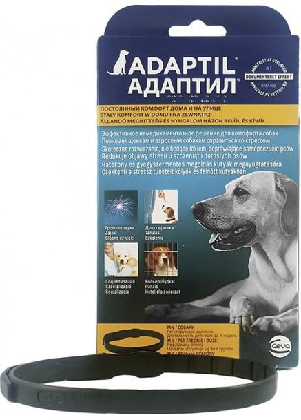 Нашийник для собак із заспокійливими феромонами для середніх і великих порід Adaptil ML 62 см Ceva (279569780)